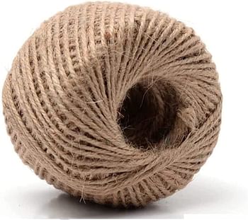 Mumoo Bear Jute Twine String 2mm, 100M Natural Jute Rope, 2Ply Durable Jute Twine Heavy Duty For Crafts, Gift Wrapping, Gardening, Packing, Picture Display, Wedding, Christmas Decoration, Ornament
