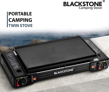 BLACKSTONE Portable Gas Burner Stove with diecast grill plate Camping and Backpacking Gas Stove Burner with Carrying Case BDZ168 Double Burner