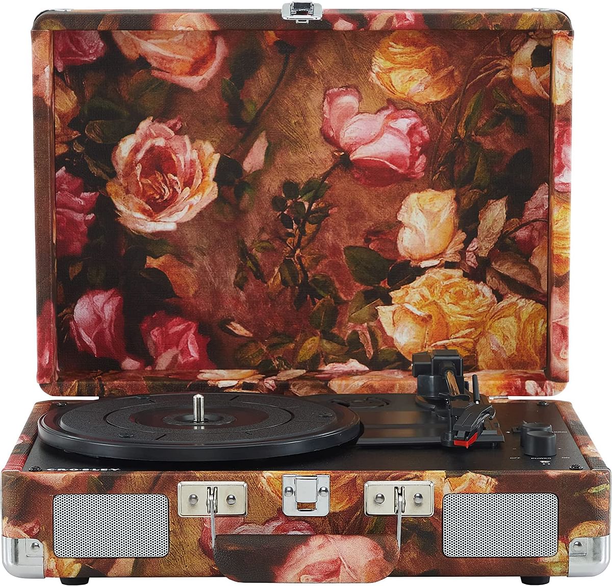 Crosley Cruiser Plus Bluetooth In Out 3-Speed Portable Turntable Floral