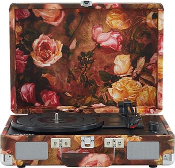 Crosley Cruiser Plus Bluetooth In Out 3-Speed Portable Turntable Floral