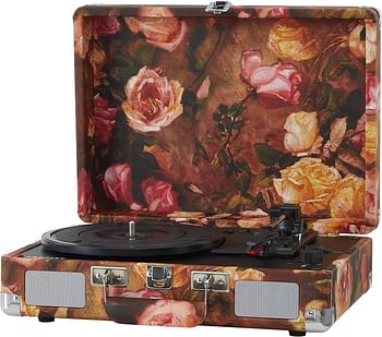 Crosley Cruiser Plus Bluetooth In Out 3-Speed Portable Turntable Floral