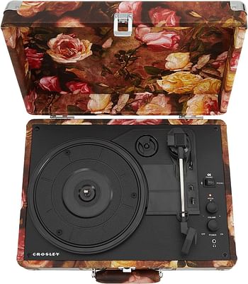 Crosley Cruiser Plus Bluetooth In Out 3-Speed Portable Turntable Floral