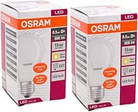 Osram LED Bulb - E27 8.5 W Warm White Light 2pc Set Promo Pack
