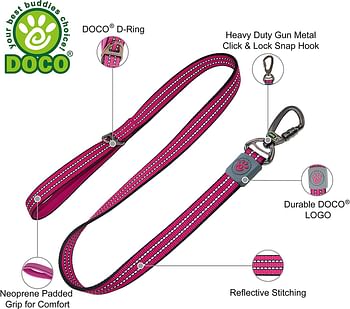 Doco Vario Leash - 6Ft" (‎Dcv5072-03S) Color - Red, Sizes - S