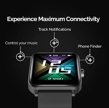 Goqii Smart Vital Max 1.69Inches Hd Full Touch Display With Spo2, 24X7 Heart Rate Black Compatible with ‎IOS and Android