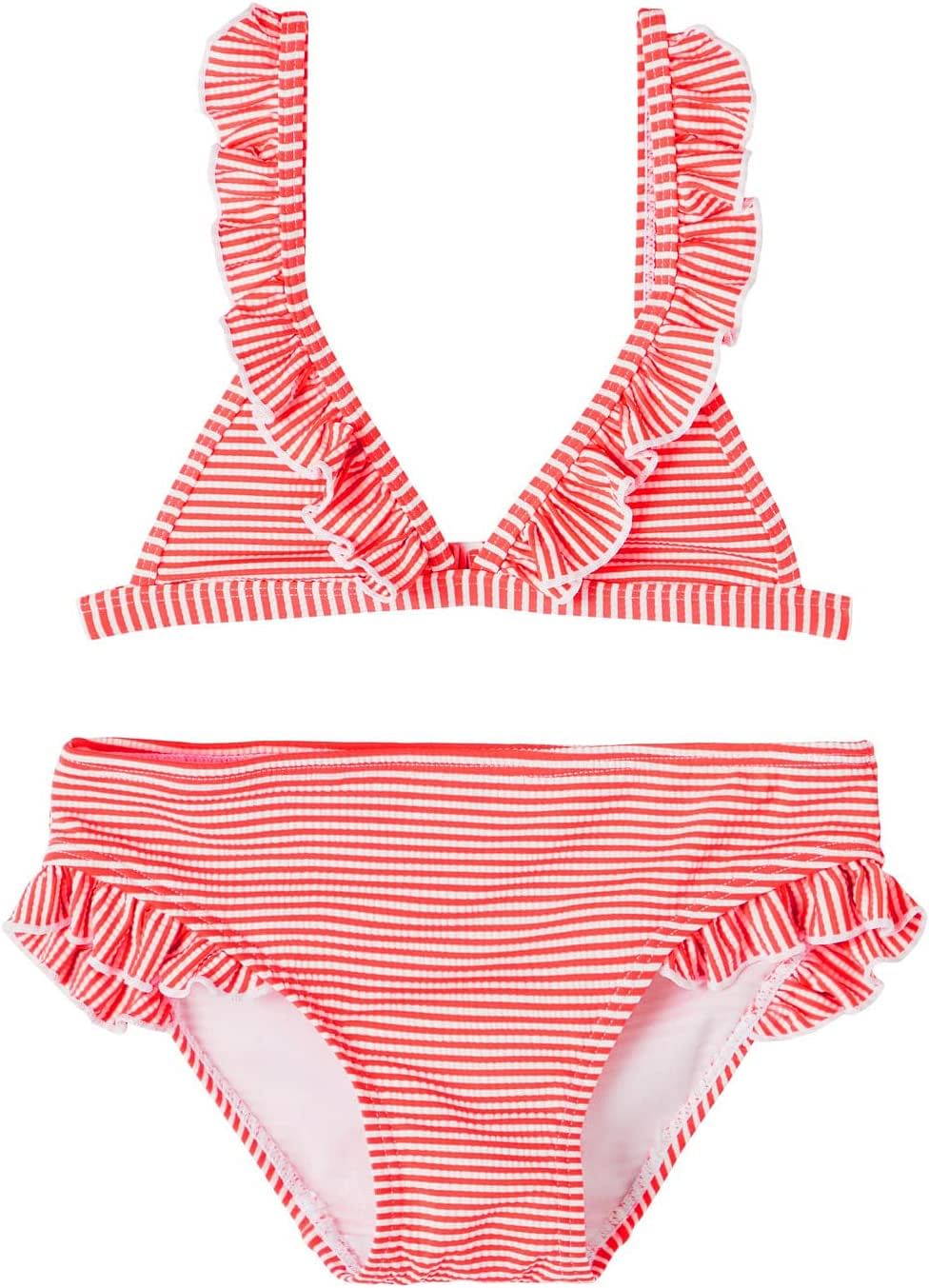 Name it Girl's NKZANNAH BIKINI BOX Swimwear /7-8 Years/Fiery Coral