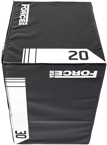 FORCE USA 3 in 1 Foam Plyo Box with 3 separate box jumps 20", 24", 30" (51cm, 61cm, 76cm)