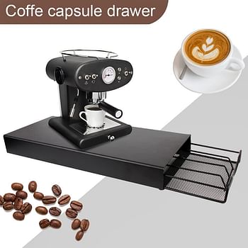 1CHASE®️ 40 Nespresso Coffee Capsule Holder With Drawer- Black, For Home ,Kitchen, Office and Counter Organizer