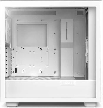 NZXT H7 Flow - CM-H71FW-01 - ATX Mid Tower PC Gaming Case - Front I/O USB Type-C Port - Quick-Release Tempered Glass Side Panel - Vertical GPU Mount - Integrated RGB Lighting - White