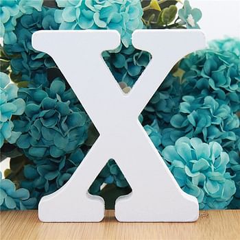 Rosymoment Alphabet X Wooden Hanging Decorative Wall Letter for Children's Bedroom Decor, 12 cm Length, White (Letter X)