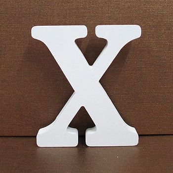 Rosymoment Alphabet X Wooden Hanging Decorative Wall Letter for Children's Bedroom Decor, 12 cm Length, White (Letter X)