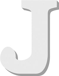 حروف خشبية للزينة على شكل حرف J للتعليق على الحائط لتزيين غرفة نوم الأطفال، طول 12 سم، أبيض (الحرف J)