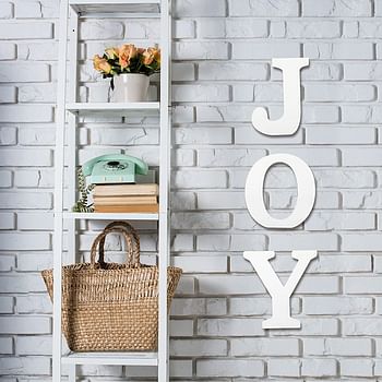 Rosymoment Alphabet J Wooden Decorative Wall Letter for Children's Bedroom Decor, 18 cm Length, White (Letter J)