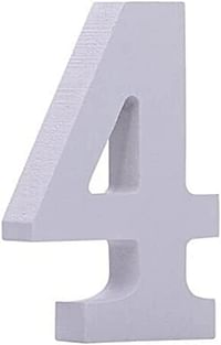 Rosymoment خشبي رقم 4 Marquee لتزيين الحفلات والزفاف، طول 18 سم، أبيض دافئ (رقم 4)