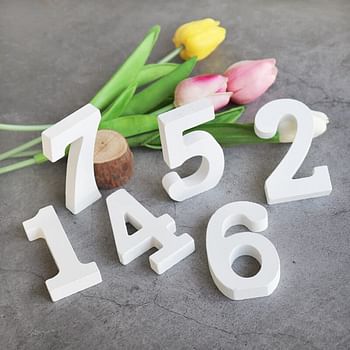 Rosymoment Wooden Number 4 Marquee for Party and Wedding Decor, 18 cm Length, Warm White (Number 4)