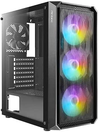 Antec NX Series NX292 Mid-Tower E-ATX Gaming Case, 3 x 120mm RGB fans & 1 x 120mm Fan Included, Tempered Glass Side Panel, 360mm Radiator Support, RGB Gaming Cabinet - Black