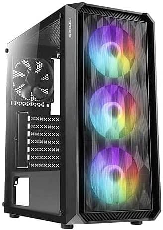 Antec NX Series NX292 Mid-Tower E-ATX Gaming Case, 3 x 120mm RGB fans & 1 x 120mm Fan Included, Tempered Glass Side Panel, 360mm Radiator Support, RGB Gaming Cabinet - Black