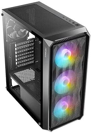 Antec NX Series NX292 Mid-Tower E-ATX Gaming Case, 3 x 120mm RGB fans & 1 x 120mm Fan Included, Tempered Glass Side Panel, 360mm Radiator Support, RGB Gaming Cabinet - Black