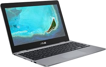 ASUS Chromebook CX22N 11.6-inch HD Non-Touch 32GB eMMC Intel Celeron N3350 (4GB RAM ، Intel UHD Graphics ، SD Card Reader) رمادي ،