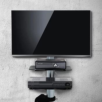 LEO.STAR LCD/LED Wall Bracket For 12 Inch To 37 LCD TV With DVD & Receiver Stand, 20 Degree Up And Down Tilt 180 Rotation