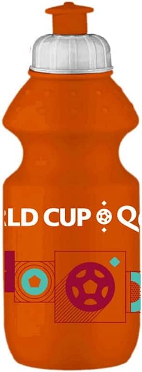 FIFA World Cup Qatar 2022 Graphic Printed Hdpe Sports Water Bottle 350ml Orange