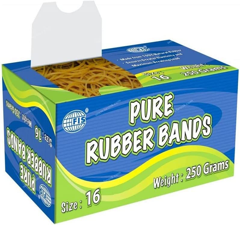 FIS FSRB25016 Pure Rubber Bands, 16 Size