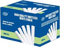FIS Dustless Chalk 100-Pieces Box, White