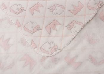 Babys Spot Unicorn with Crown Design Baby Blanket, Pink