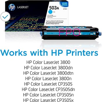 HP 503A Hewlett Packard Original LaserJet Colour Sphere Toner Cartridge, Cyan - Q7581A