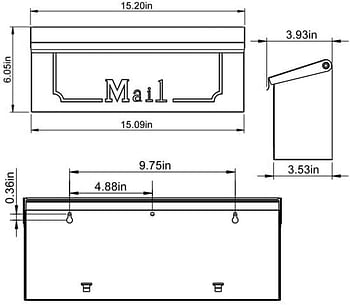 Gibraltar Mailboxes Townhouse Small Capacity Galvanized Steel Black, Wall-Mount Mailbox, THHB0001