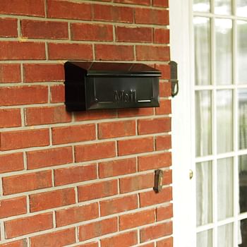 Gibraltar Mailboxes Townhouse Small Capacity Galvanized Steel Black, Wall-Mount Mailbox, THHB0001