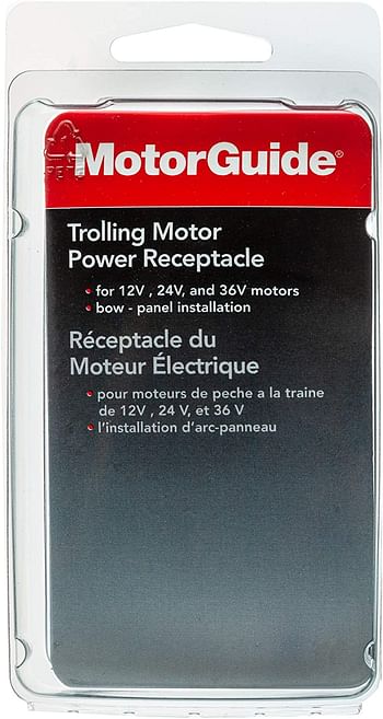 MotorGuide 8M4000954 Trolling Motor Power Receptacle, 2-Prong 12V, 24V or 36V Trolling Motors, for Bow-Panel Installation