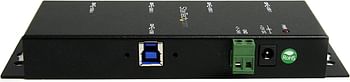 StarTech.com 4-Port USB 3.0 Hub – Industrial USB Expansion Hub with ESD Protection – TAA Compliant - Metal Mountable USB Hub (ST4300USBM),Black