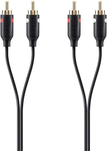 CABLE,AUDIO,2xRCA2xRCA,M/M,2M,BLACK,GOLD