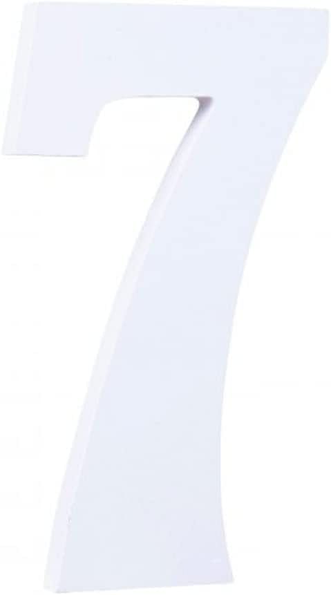 Rosymoment Wooden Number 7 Marquee for Party and Wedding Decor, 8 cm Length, Warm White (Number 7)