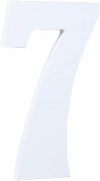 Rosymoment Wooden Number 7 Marquee for Party and Wedding Decor, 8 cm Length, Warm White (Number 7)