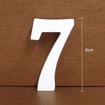 Rosymoment Wooden Number 7 Marquee for Party and Wedding Decor, 8 cm Length, Warm White (Number 7)
