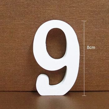 Rosymoment Wooden Number 9 Marquee for Party and Wedding Decor, 8 cm Length, Warm White (Number 9)