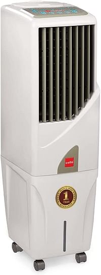 cello tower25+ Evaporative Air Cooler with Remote control, 25L, 210W HoneyComb cooling pad, White colour