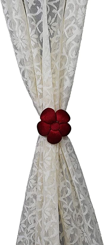 Kuber Industries Velvet 12 Pieces Curtain Tie Back Tassel Set (Maroon) -CTKTC012901