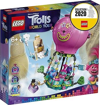 Lego 41252 Trolls World Tour Poppy’S Hot Air Balloon Adventure Playset With Poppy Branch Biggie And Mr Dinkles - Cranberry