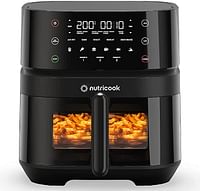 Nutricook Air Fryer 3 Vision with Clear Window and Internal Light by Caliber Brands,  5.7L, Air Fry, Roast, Bake, Dehydrate & Reheat, 6 Presets, AF357V, Black, 1700 Watts,