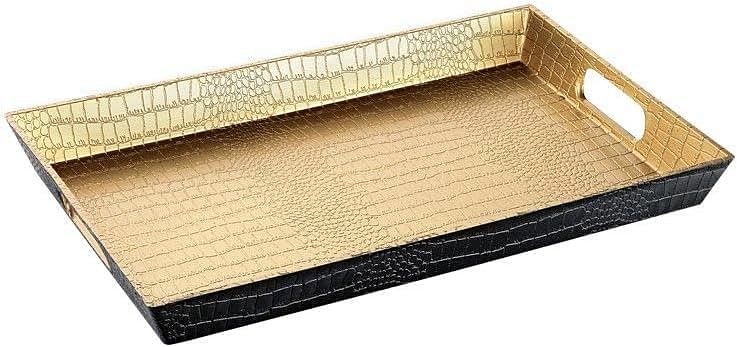Galaxy Leather Design Pp Serving Tray-Gold 29x43cm