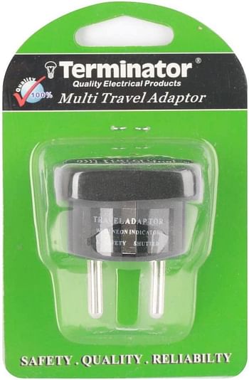 Terminator Multi Traveler Adapter With Shutter & Indicator (EU to Universal) Model No. TL-15B