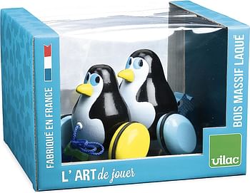 Vilac 1706 Hans and Knut Penguins Pull Toy