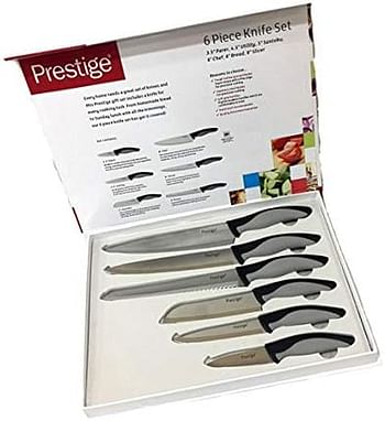 Prestige Kitchen Knife Block Set of 7 Pieces [PR50919]/Black & Yellow/Set of 7