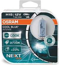 Osram Cool Blue Intense H11, +100% More Brightness, Up To 5,000K, Halogen Headlight Lamp, Led Look, Duo Box (2 Lamps), 64211Cbn-Hcb