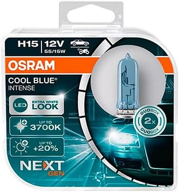 Osram Cool Blue Intense H11, +100% More Brightness, Up To 5,000K, Halogen Headlight Lamp, Led Look, Duo Box (2 Lamps), 64211Cbn-Hcb