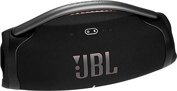 JBL مكبر صوت محمول لاسلكي بلوتوث من بومبوكس 3، اسود - IP67 مقاوم للغبار والماء حتى 24 ساعة من وقت التشغيل - كيبل وصلة USB من ويبجي بي واي