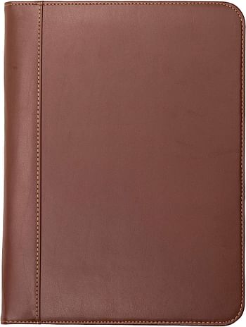 Samsill 71716 Contrast Stitch Leather Padfolio – Lightweight & Stylish Business Portfolio For Men & Women – Resume Portfolio, 8.5 X 11 Writing Pad, Tan / Brown